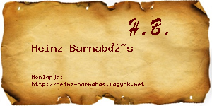 Heinz Barnabás névjegykártya